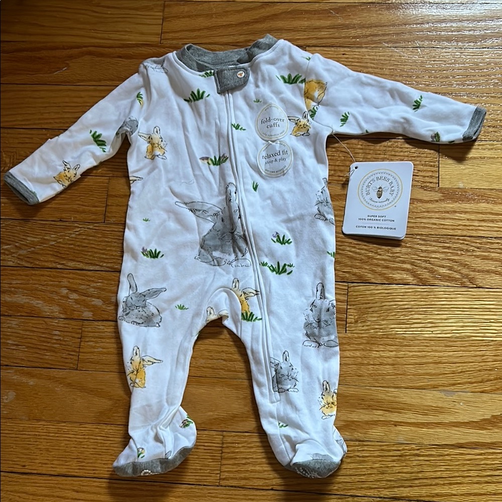 Burt’s Bees Bunny One Piece zipped Footie